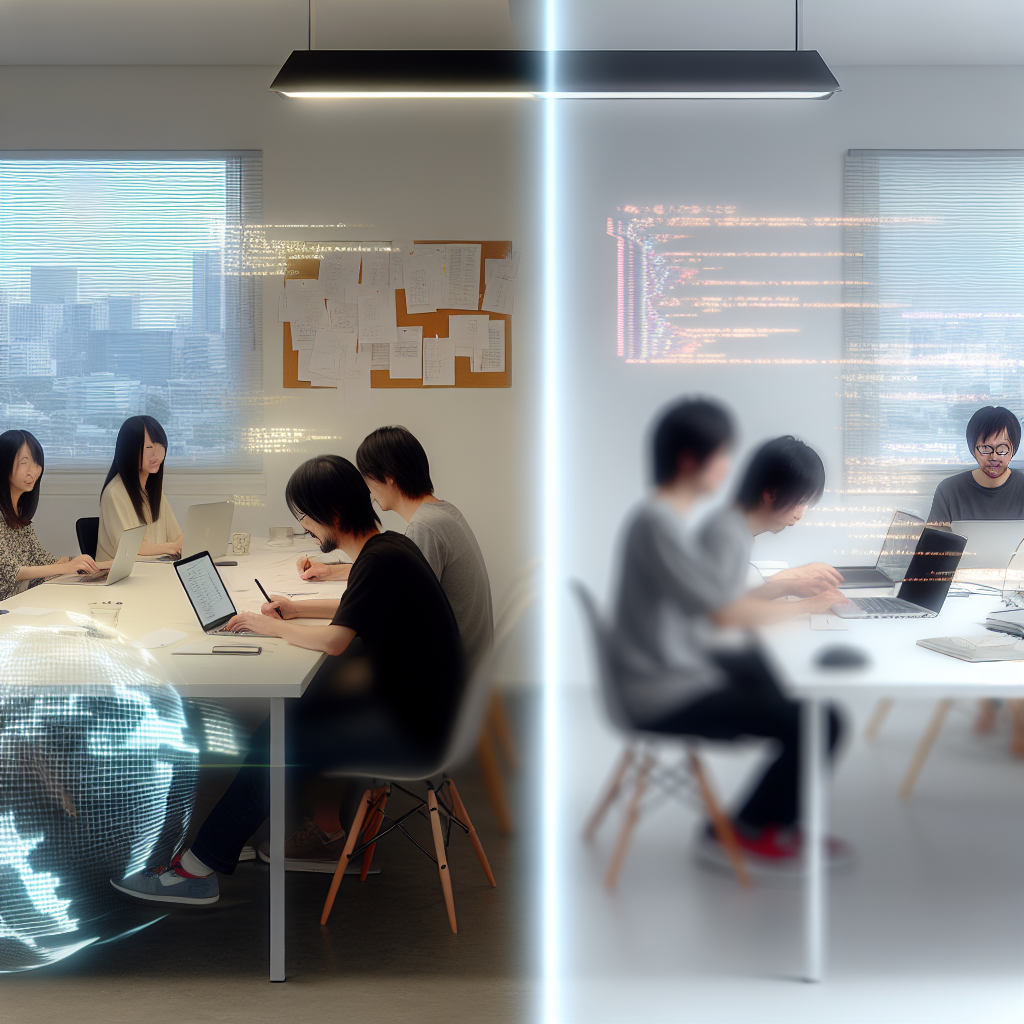 ALION株式会社の開発チームがAI活用について議論する様子