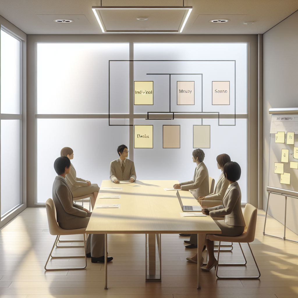 ホワイトボードでプロンプト設計のフレームワークを説明する様子