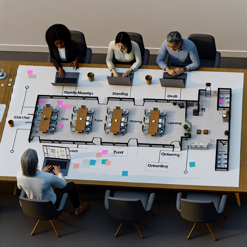 バーチャルオフィス導入計画を立てるプロジェクトチーム