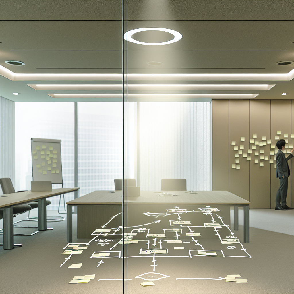 業務プロセスのフローチャートを作成するビジネスアナリスト