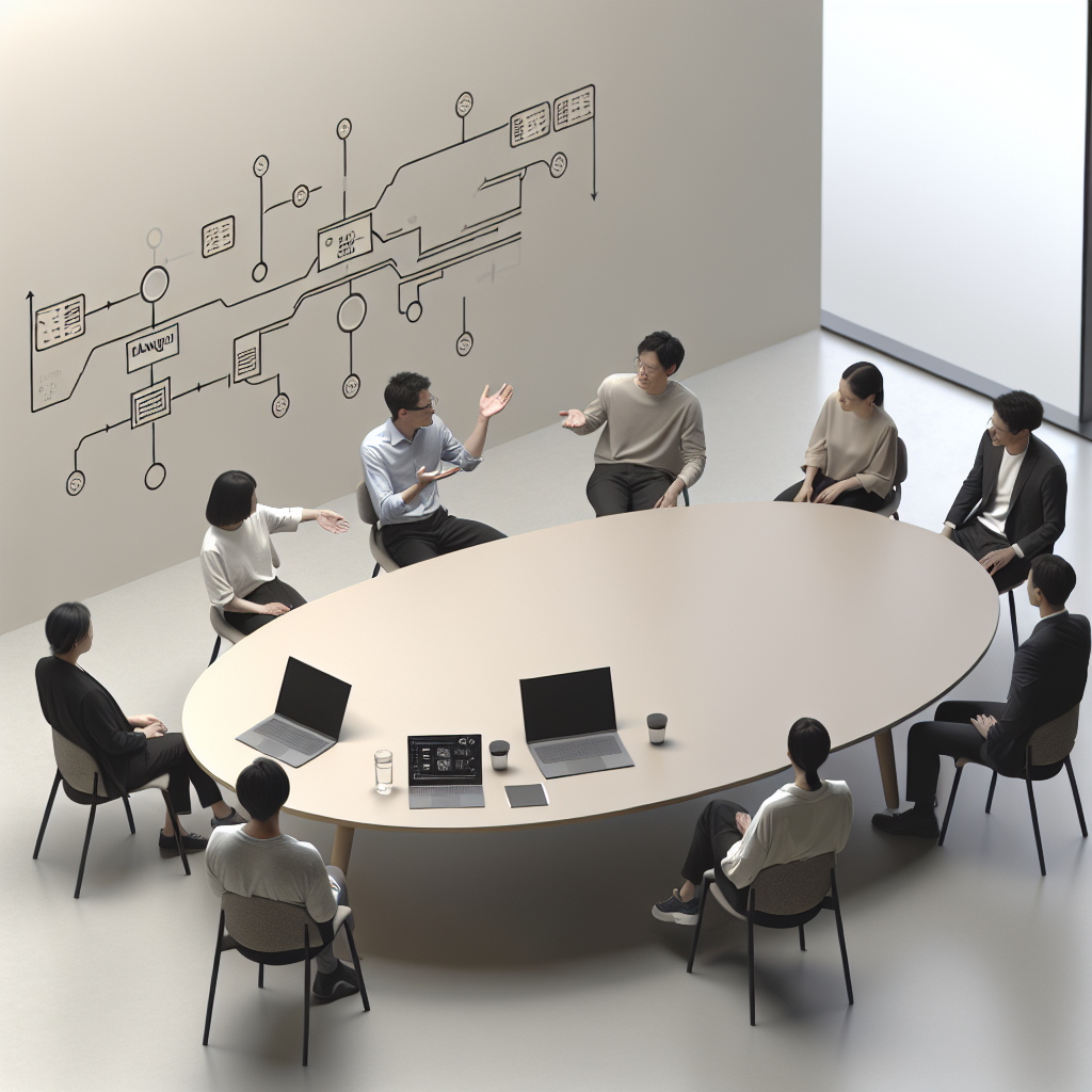 多様なメンバーが円卓でディスカッションする職場風景