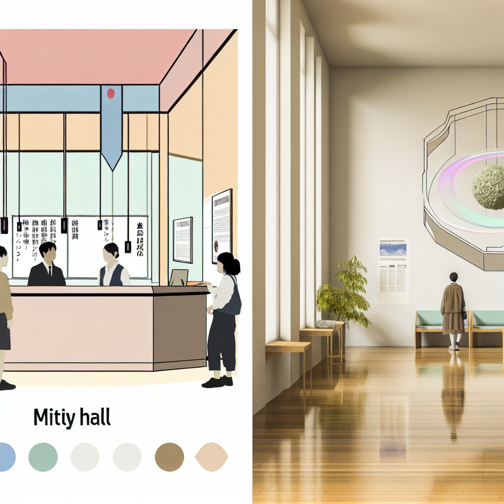 メタバース空間で自治体職員と住民がアバターで対話する様子