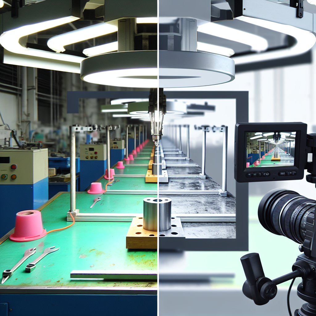 AI画像認識システムが製造ラインで製品を検査している様子