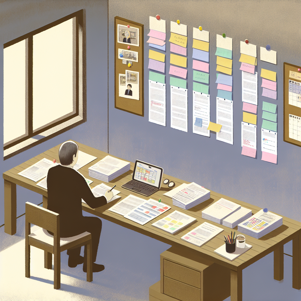 中小企業が補助金申請書を作成している様子