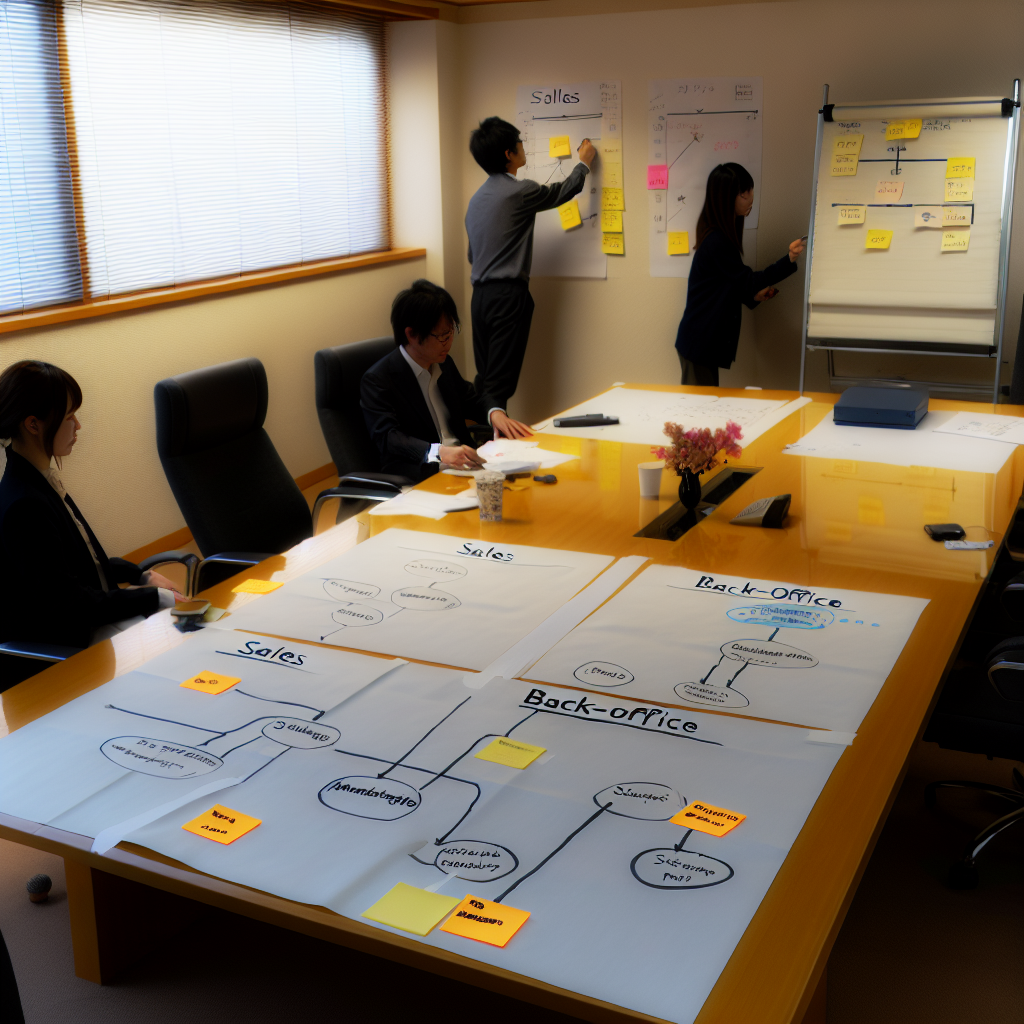 中小企業のAI導入プロジェクト計画のホワイトボード