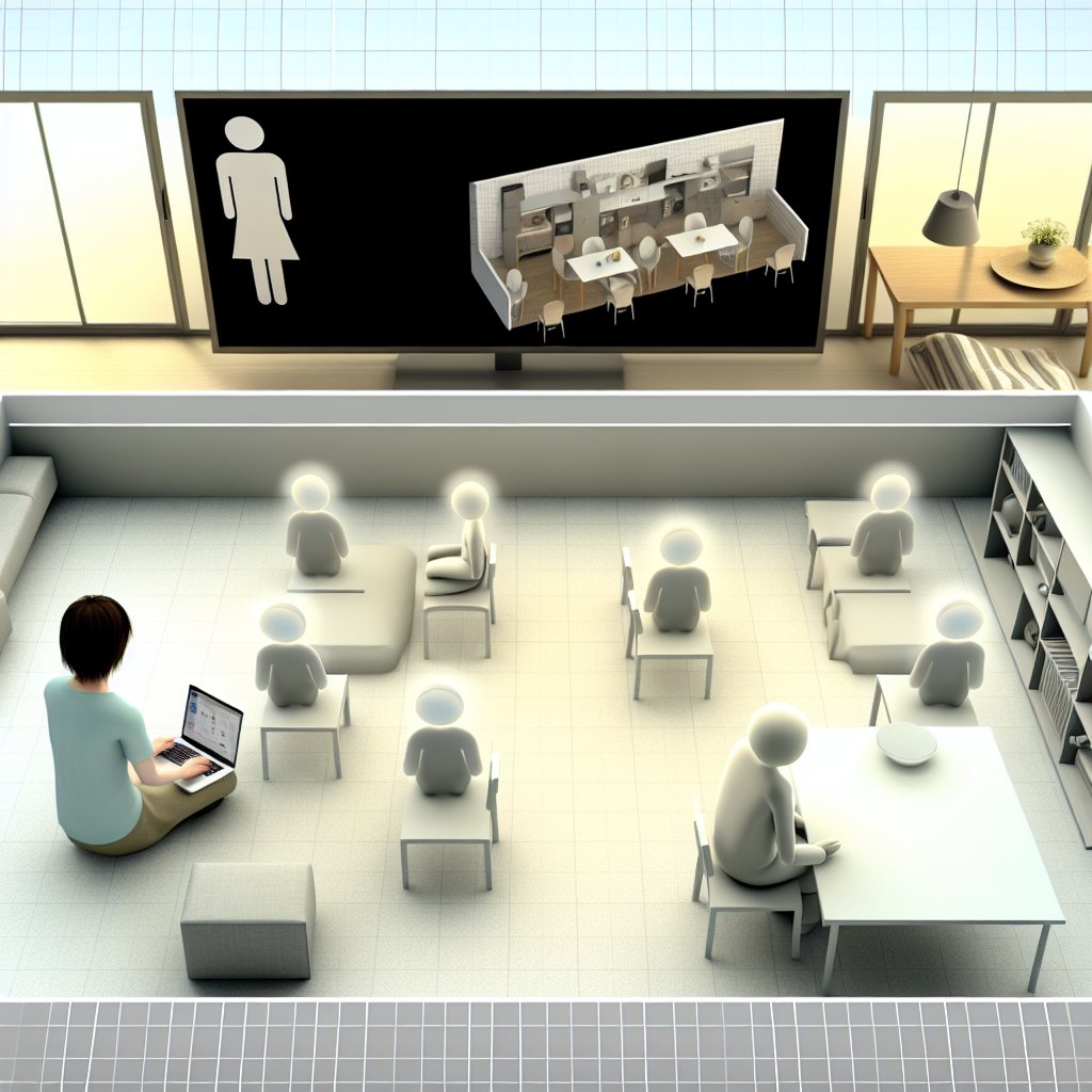 バーチャルオフィスで働くアバターたちのイメージ