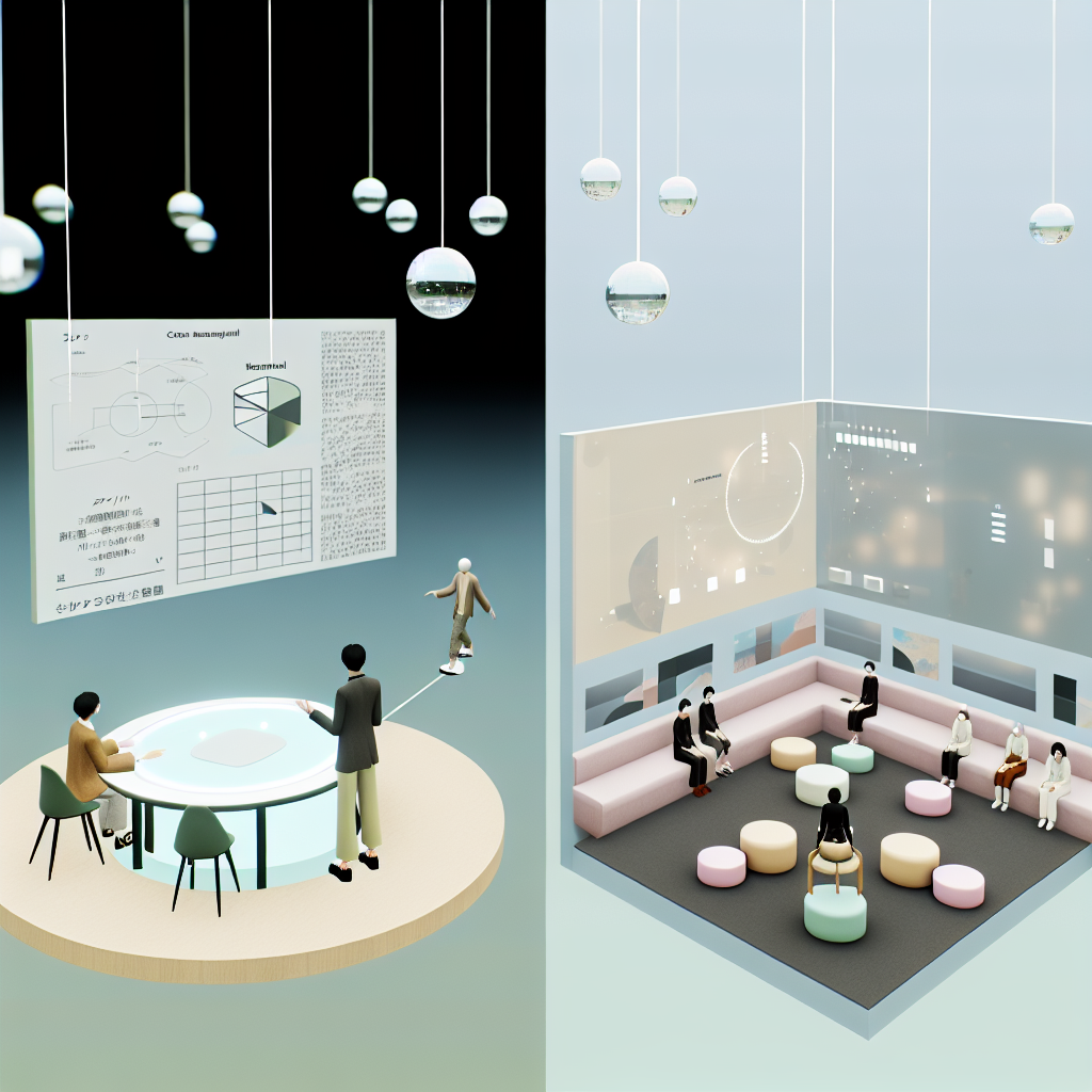 バーチャルオフィスで働くアバターたちのビジネスシーン