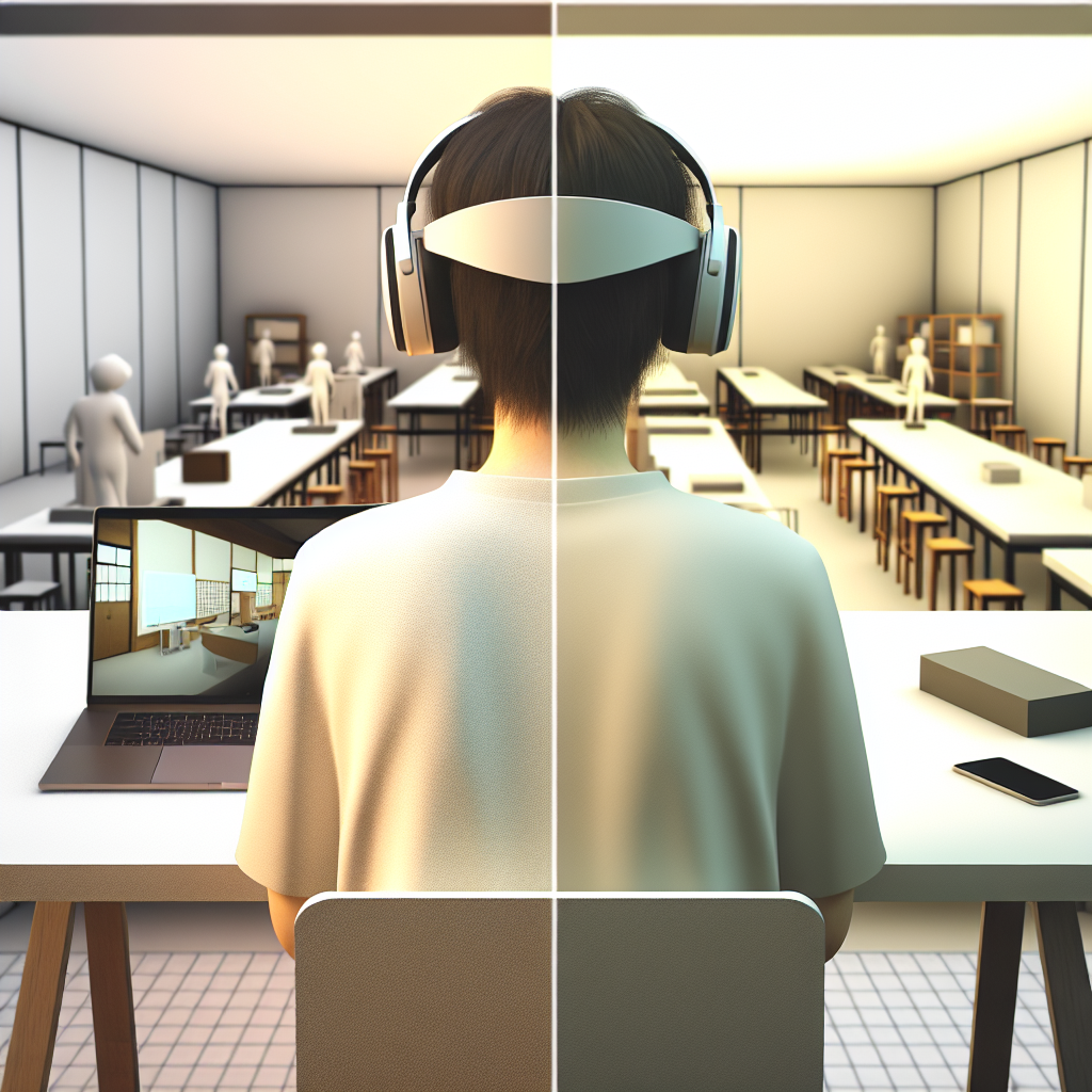 メタバースの仮想空間とアバターをイメージした3D空間