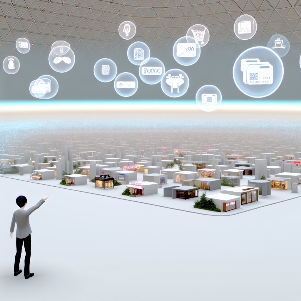 メタバース内の決済とデジタル通貨をイメージしたグラフィック