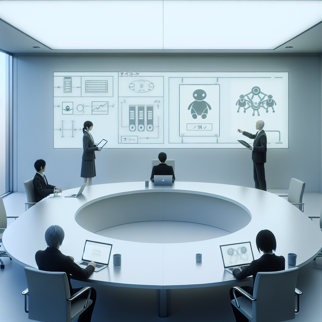 社内業務の自動化運用ルールを議論するチームミーティング
