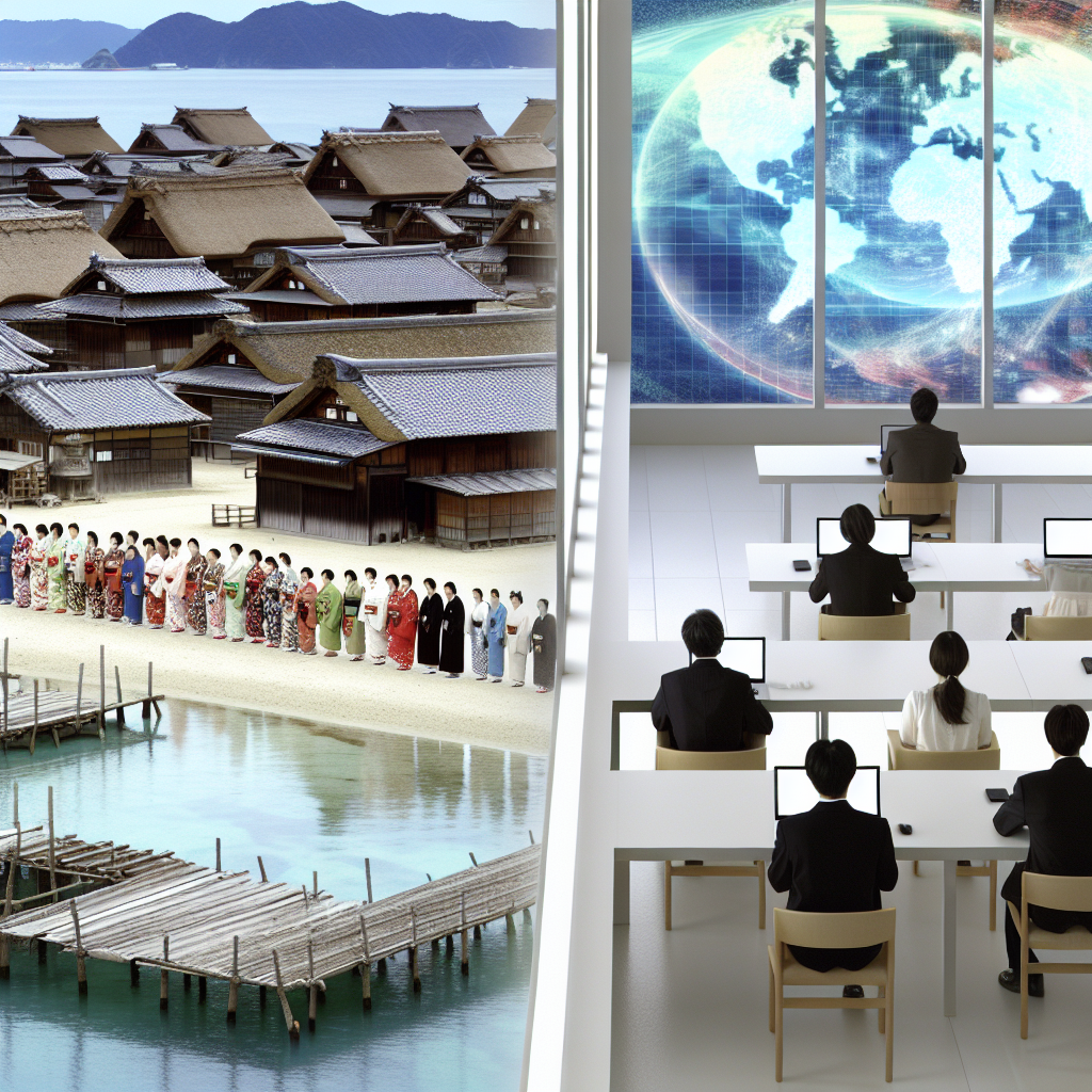 日本の伝統的な街並みと現代的な高層ビルが並ぶ風景