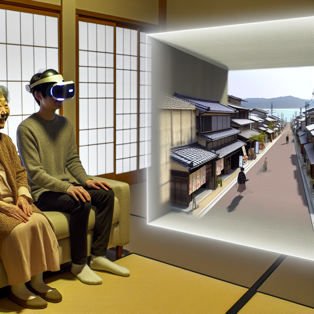 仮想空間の都市を観光するアバターたち