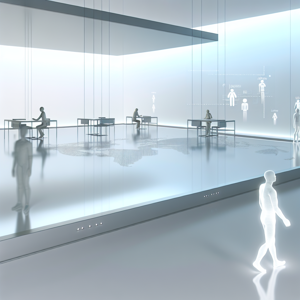 メタバース上のバーチャルオフィス空間で働く人々