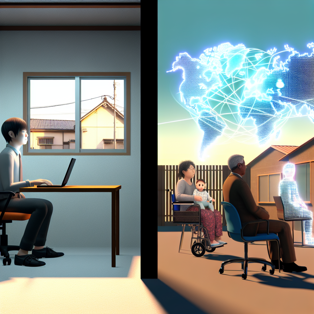 メタバース空間で働く日本人ビジネスパーソンのイメージ