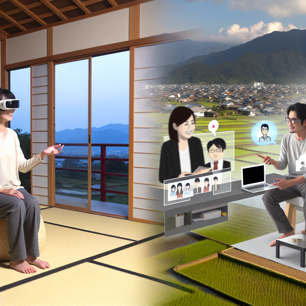 日本人フリーランサーが自宅からメタバースで働く様子