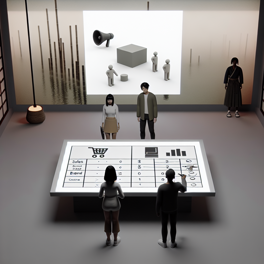 メタバース店舗のコンセプトと戦略を設計するビジネスパーソン