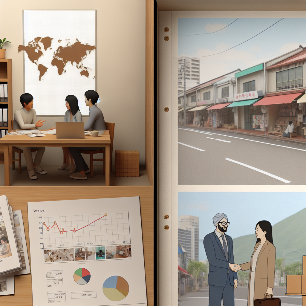 中小企業が海外市場に展開するイメージ