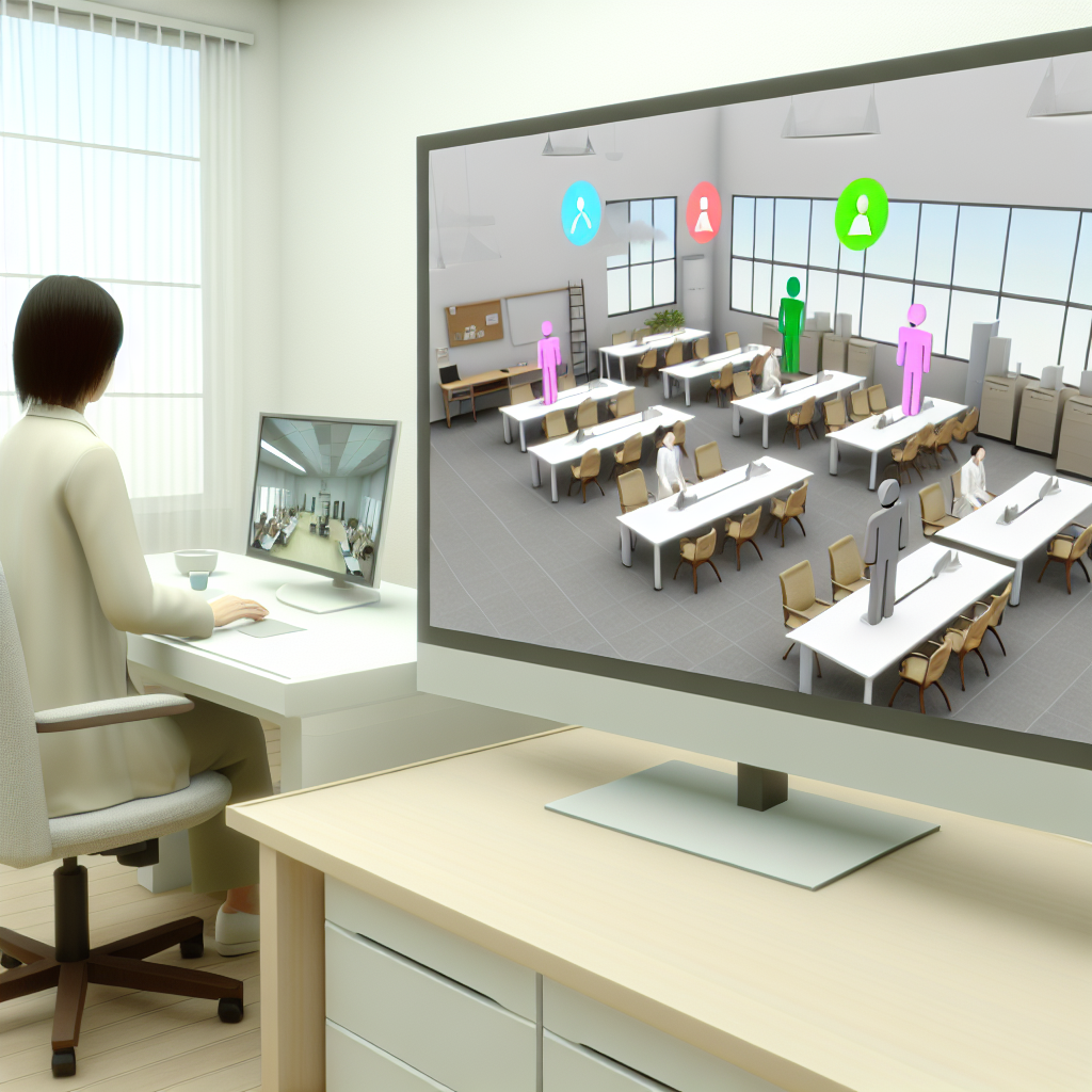 バーチャルオフィスでリモートメンバーが共同作業をしている様子