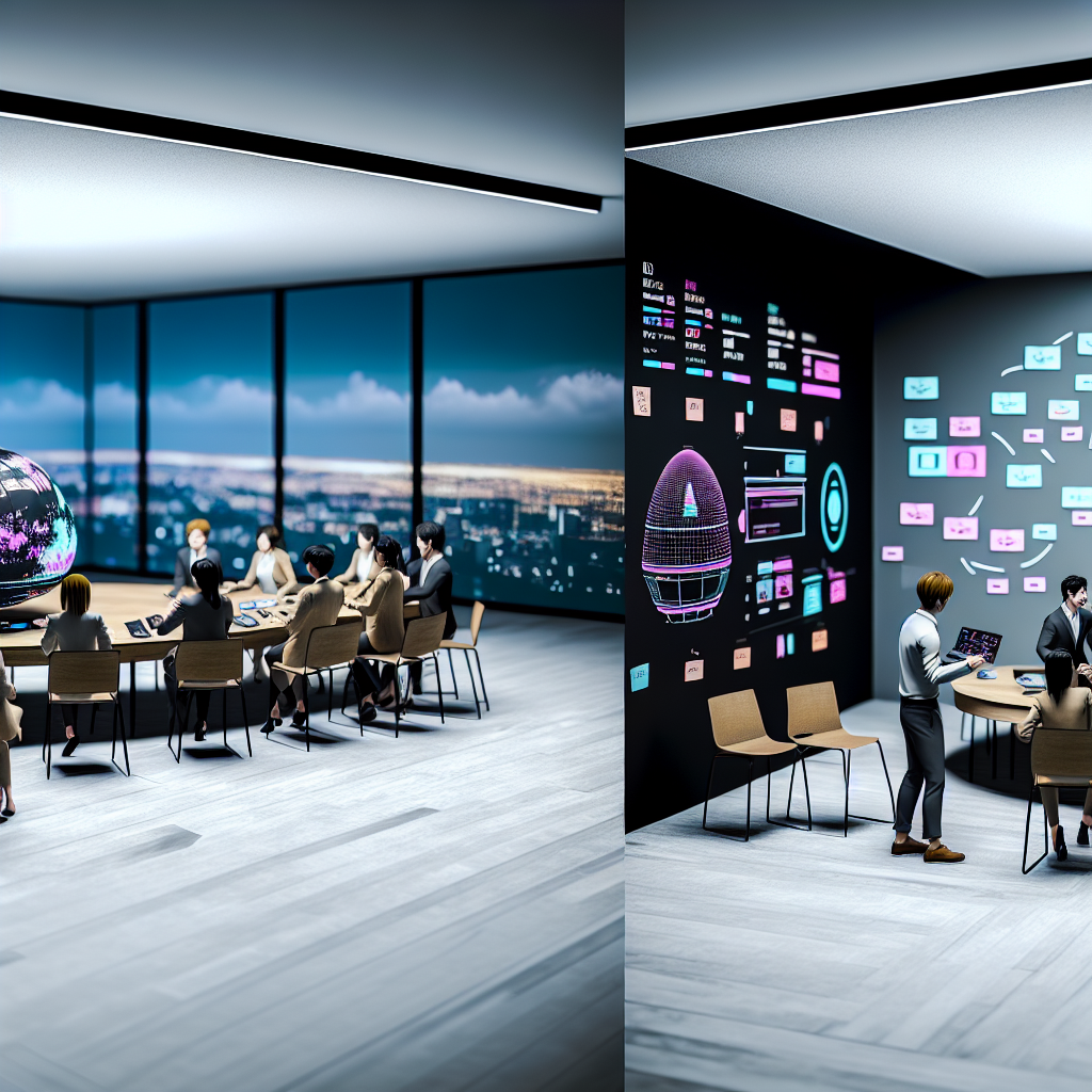 日本の教師とビジネスパーソンがメタバース導入を検討している様子