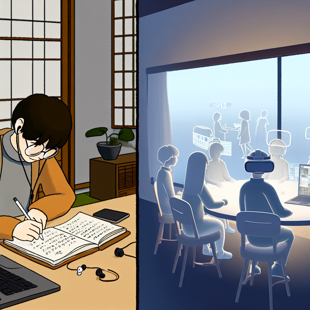 日本の若者がデジタルスキルを学びキャリアを考える様子