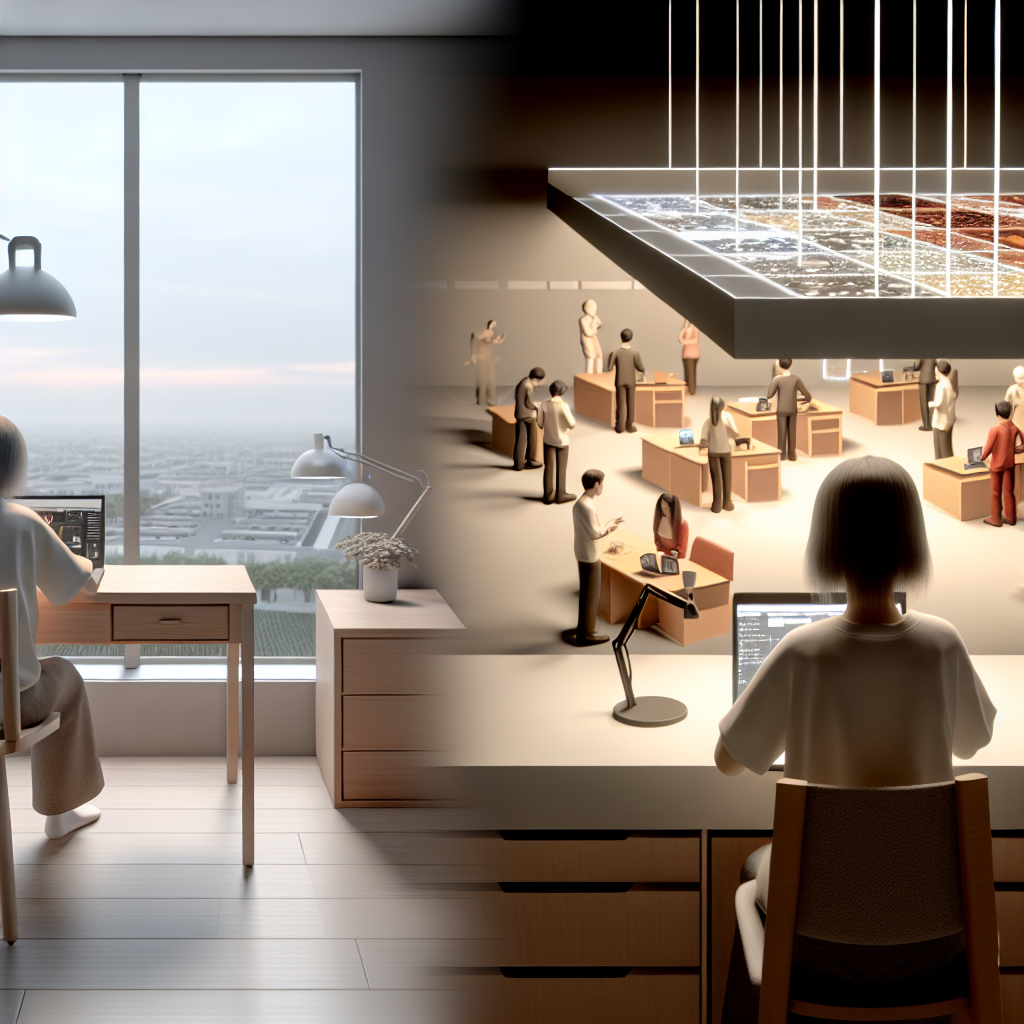 バーチャルオフィスで働くアバターとリモートチーム