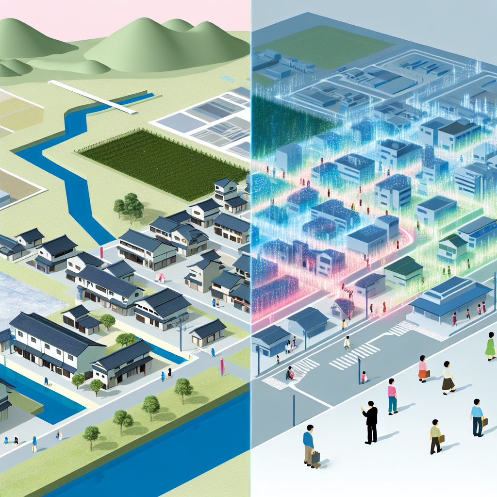 都市と地方のデジタルツインモデルのイメージ