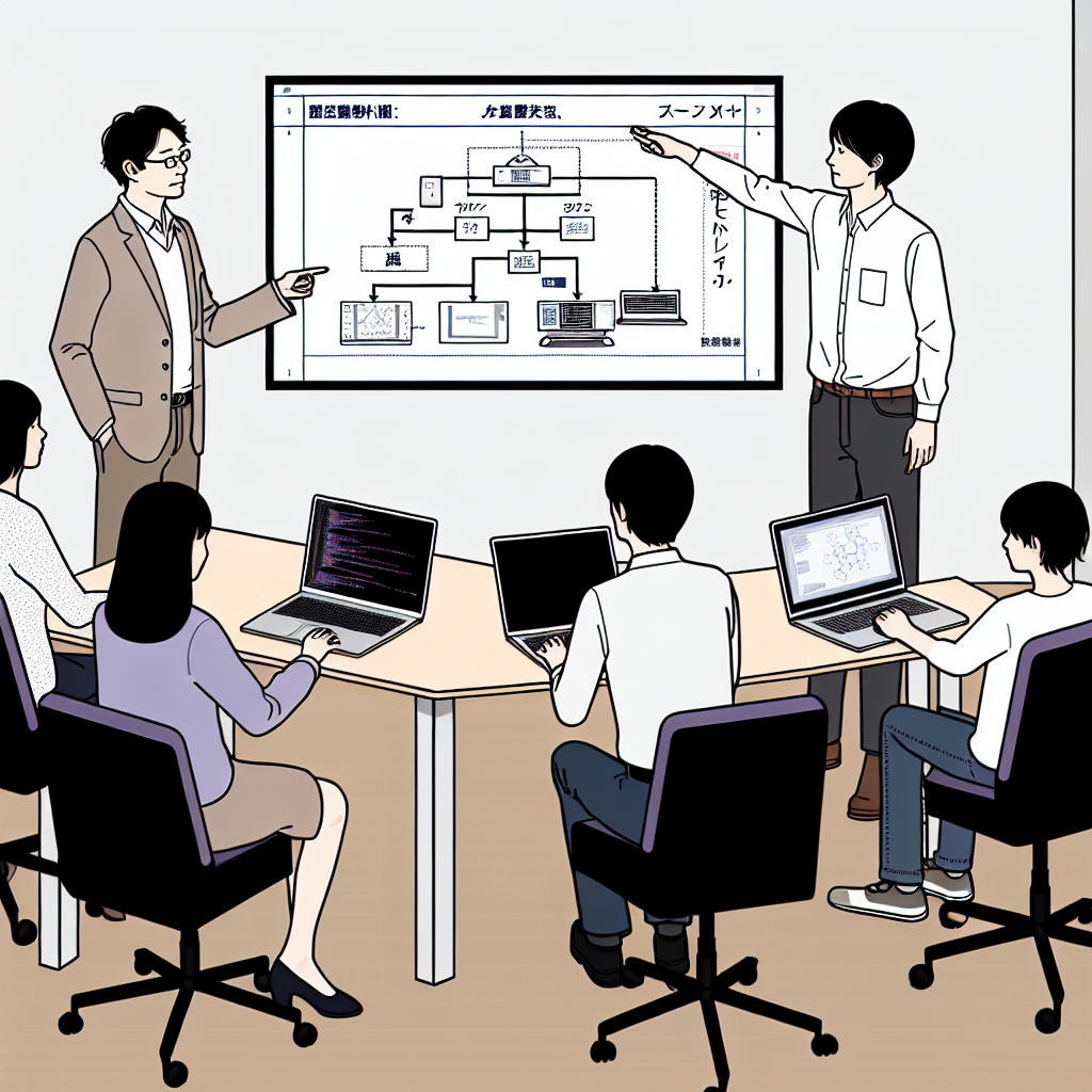 中小企業と外部AIパートナーが協働する様子