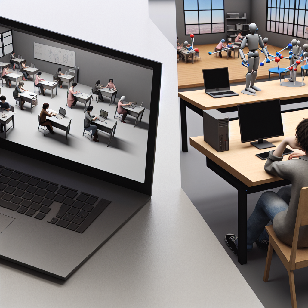 オンライン学習の課題をメタバースで解決する図解。