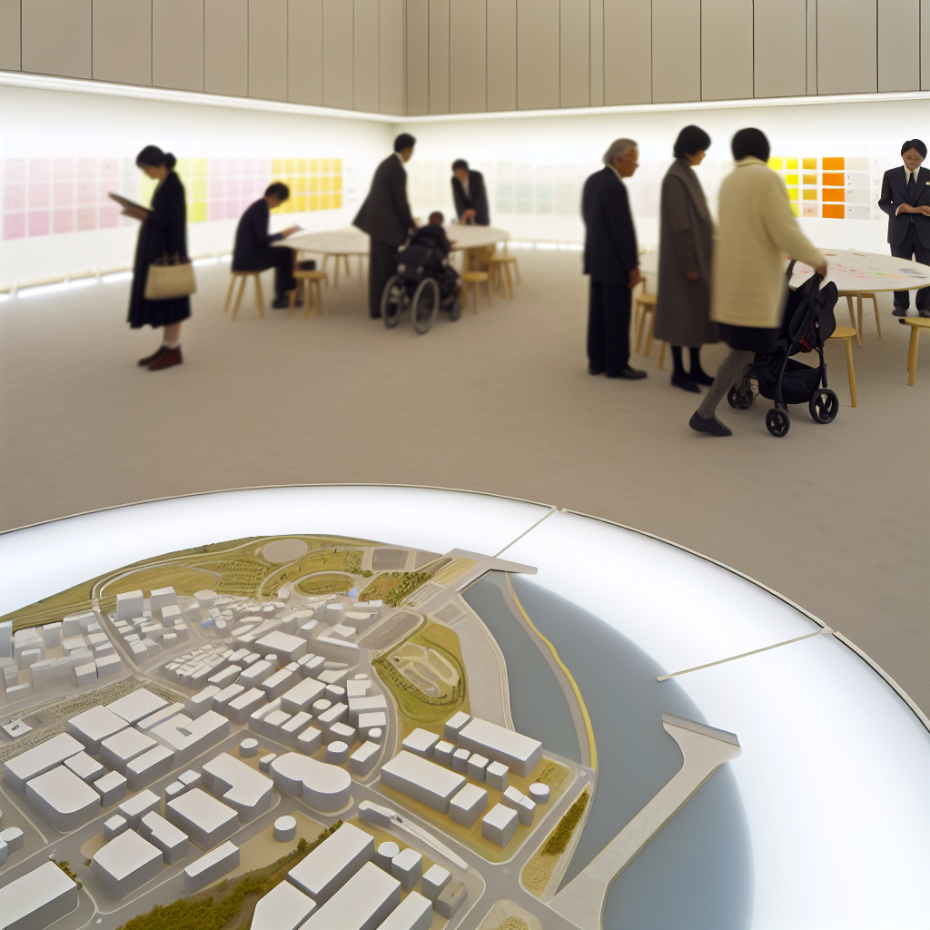 自治体庁舎と市民が集う広場のイメージ