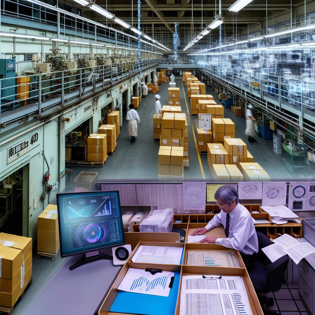 日本の製造業工場の現場とデジタル化のイメージ