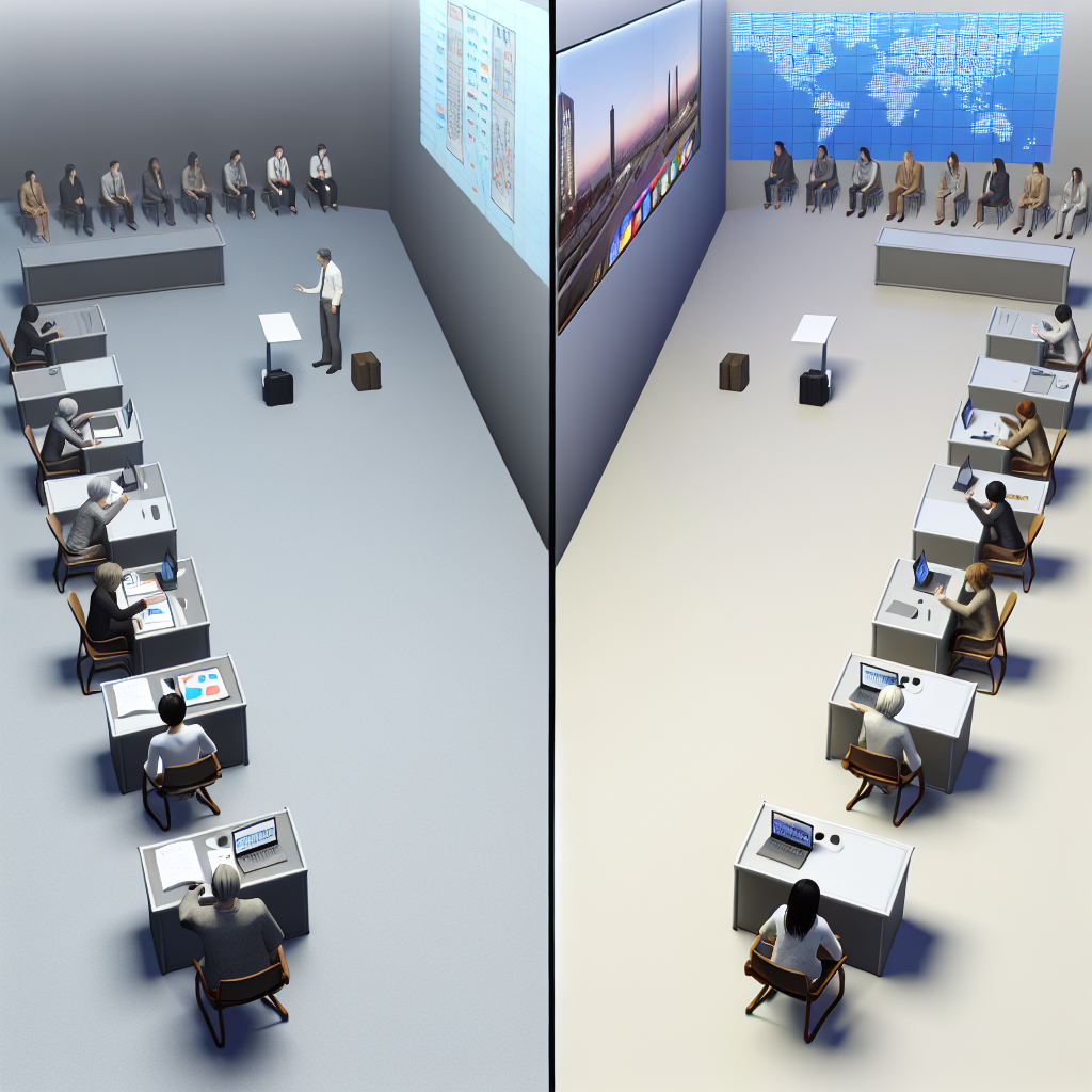 メタバース空間で社内研修を受ける社員のイメージ