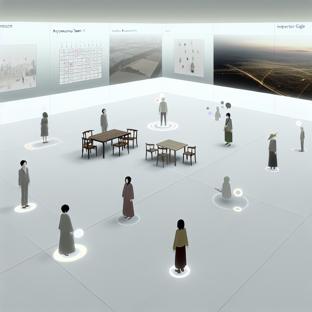 SWiseのようなバーチャルオフィスで観光関係者が会議する様子