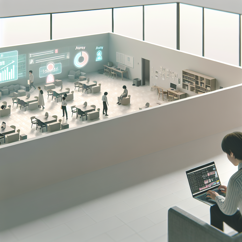 バーチャルオフィス空間で働くビジネスパーソンのイメージ