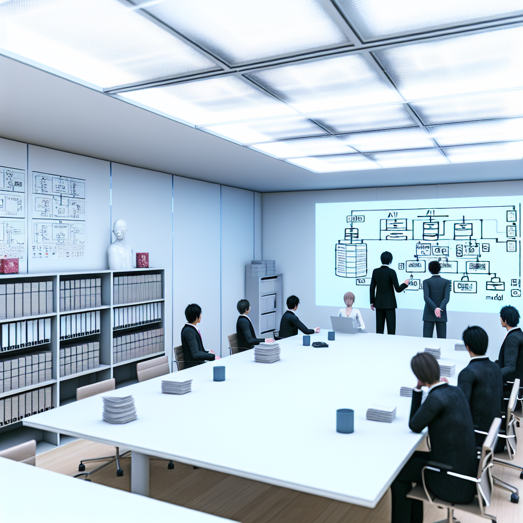 現場主導AI活用の概念を示す業務フロー図