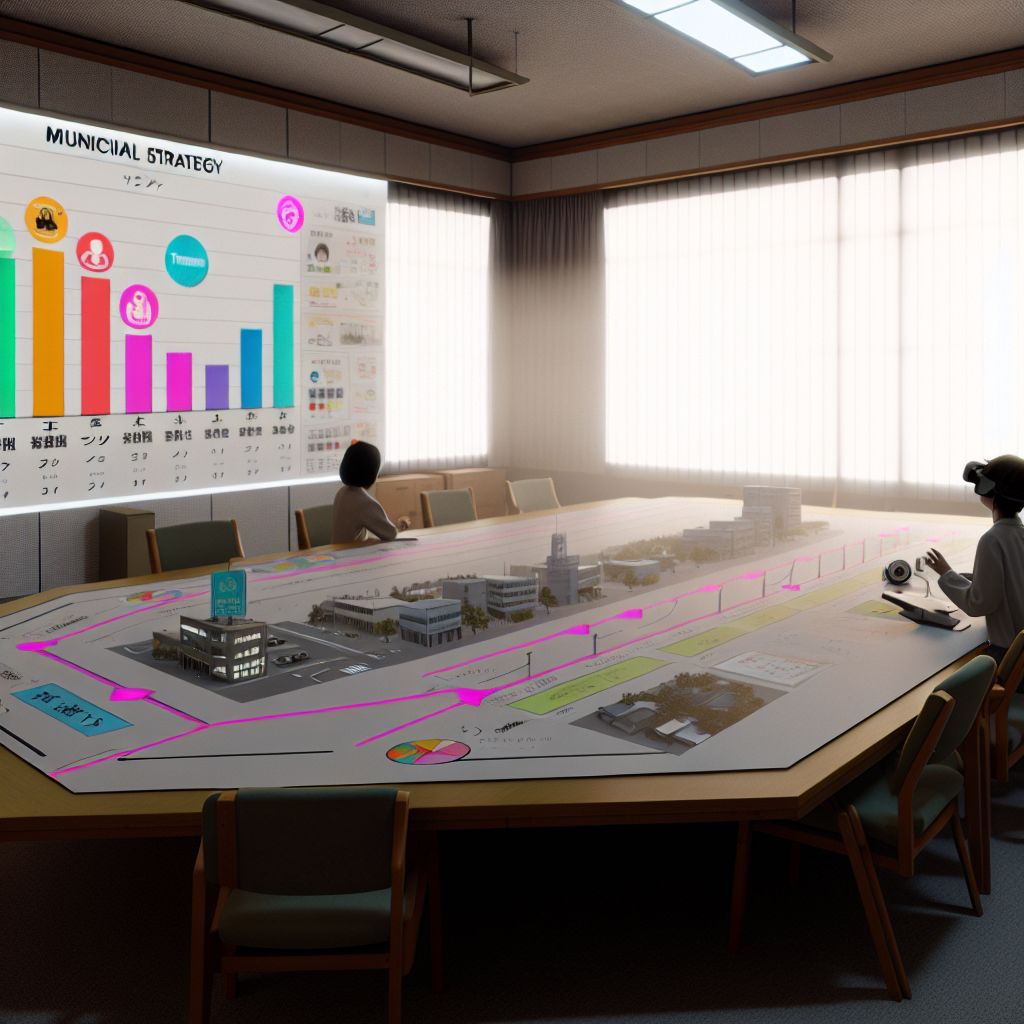 地方自治体のVR施策を計画する職員チーム