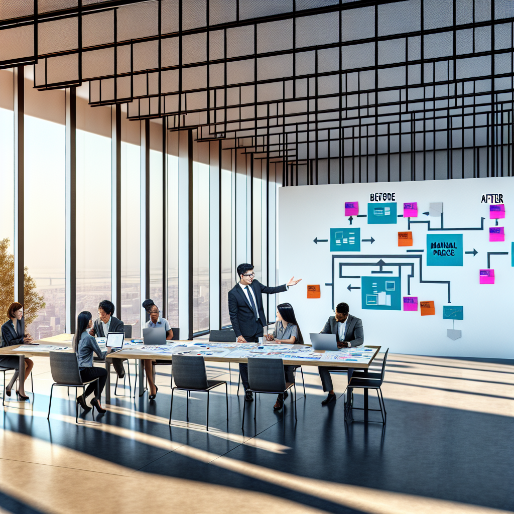 ノーコードAI社内研修で学ぶ社員と講師のイメージ