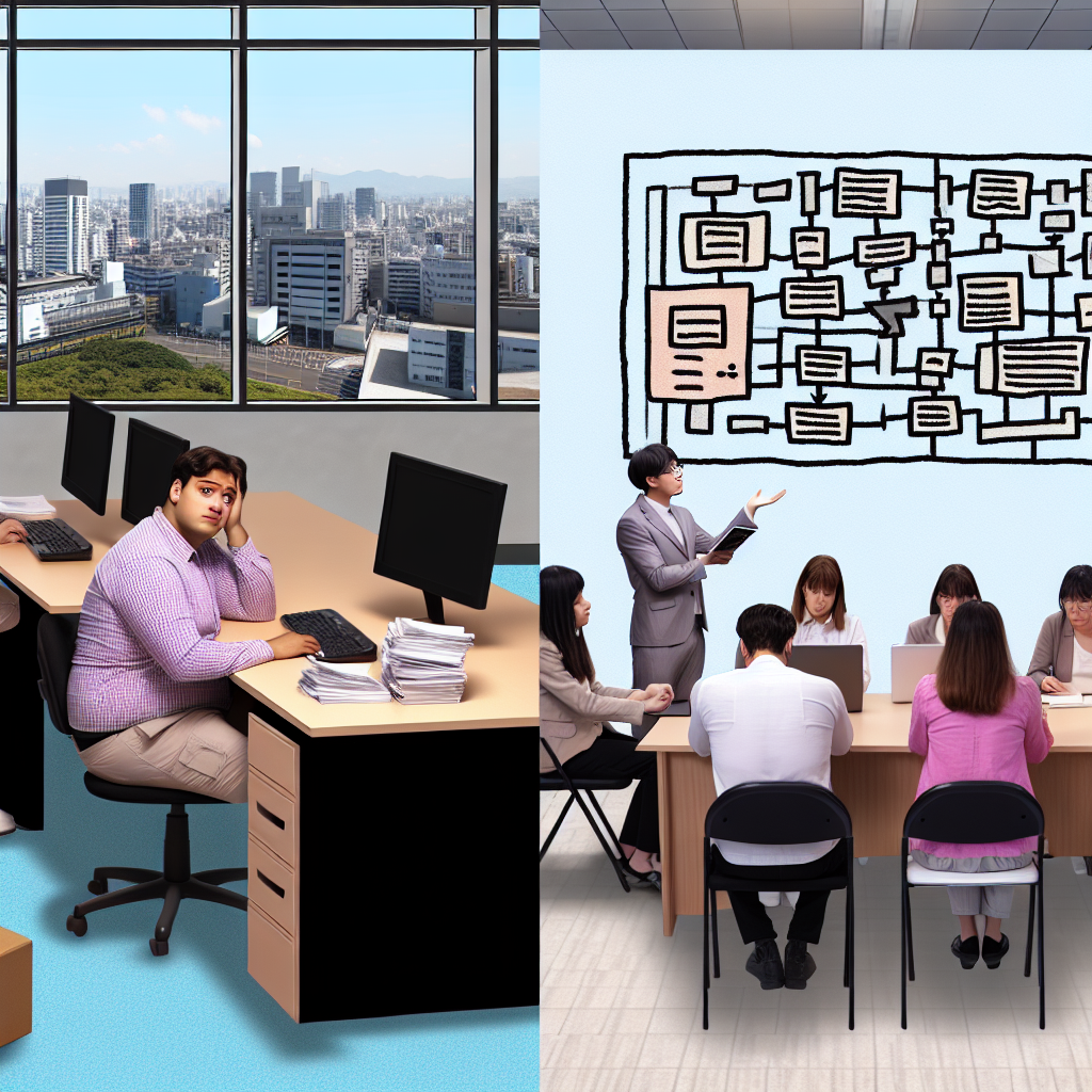 ノーコードAI研修でつまずく社員をサポートする様子