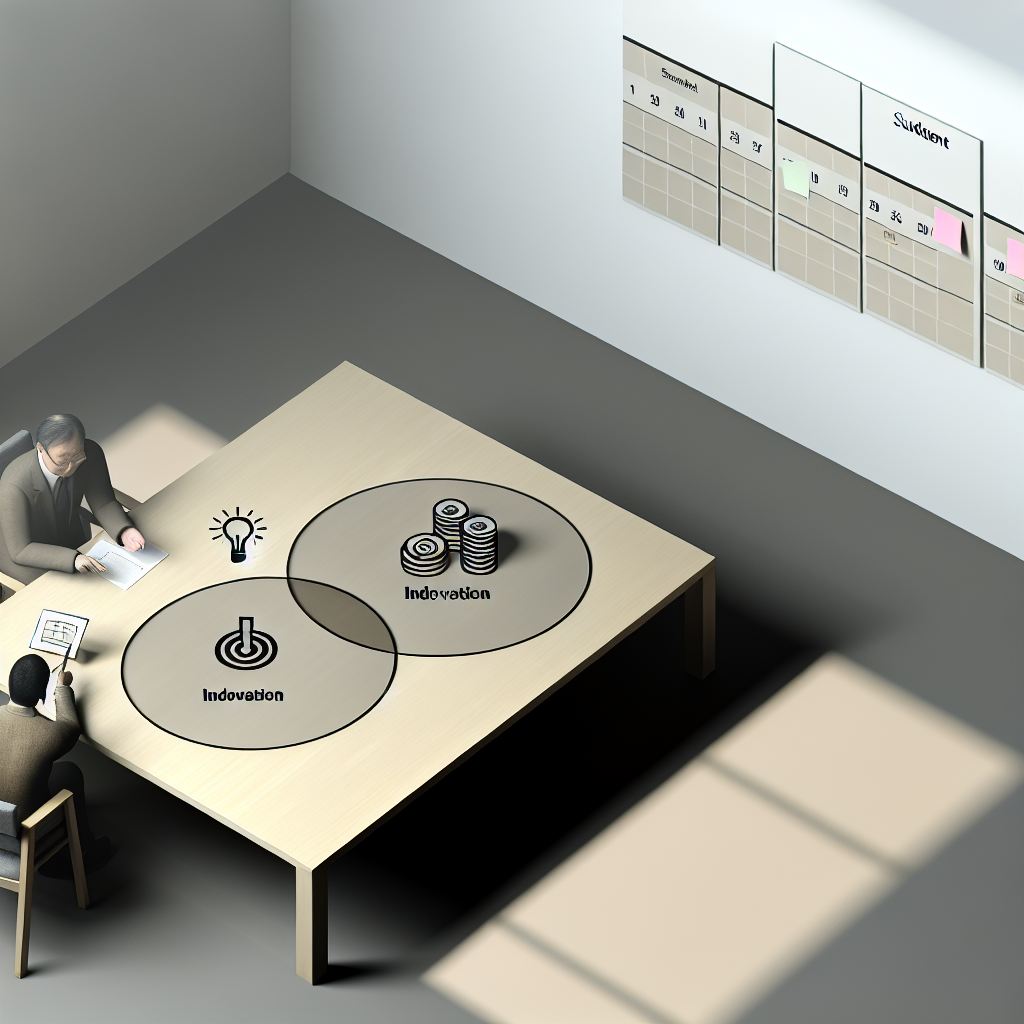AI補助金制度の比較表とスケジュールを確認する担当者