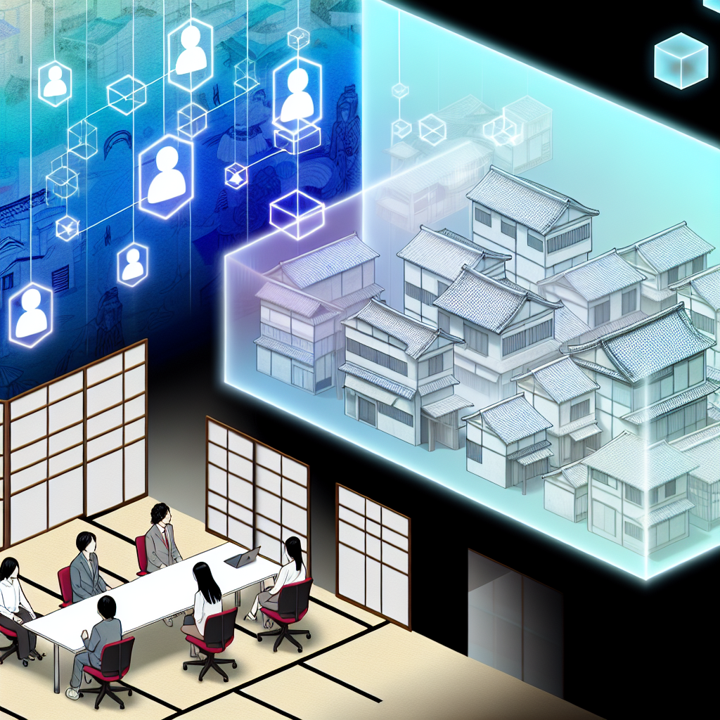 メタバースの概念を示す3D仮想空間イメージ