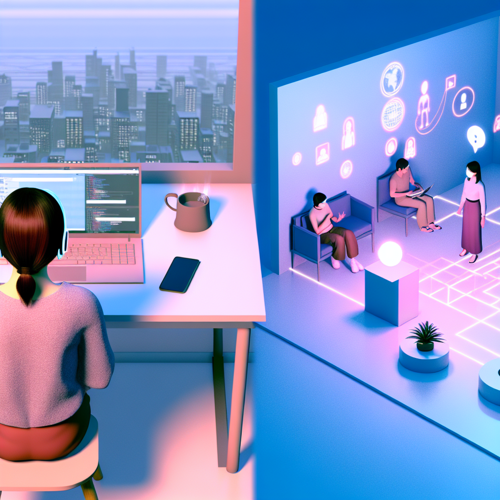 メタバース空間のイメージとユーザーアバター