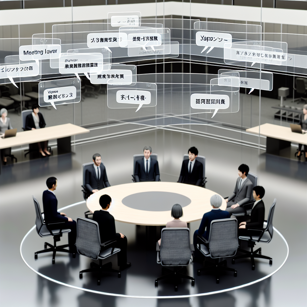 日本語表示されたメタバースUIと翻訳字幕