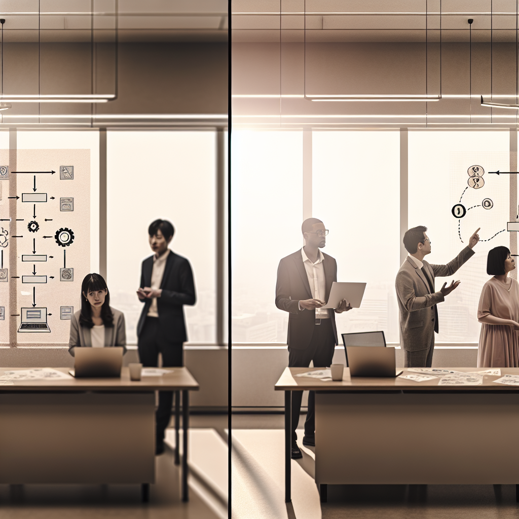 企業と開発パートナーが生成AIプロジェクトを共同で進める様子