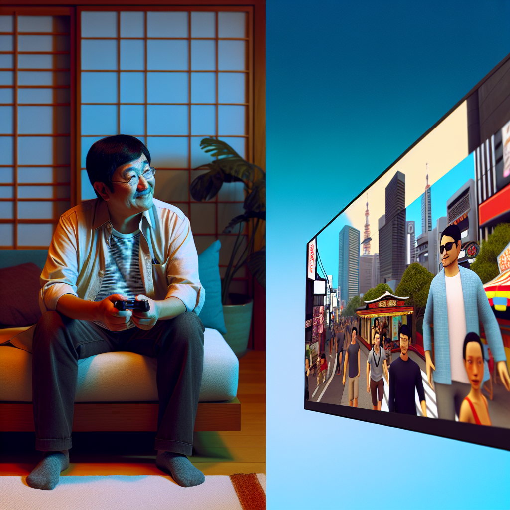 観光メタバース空間でアバターが名所を歩くイメージ