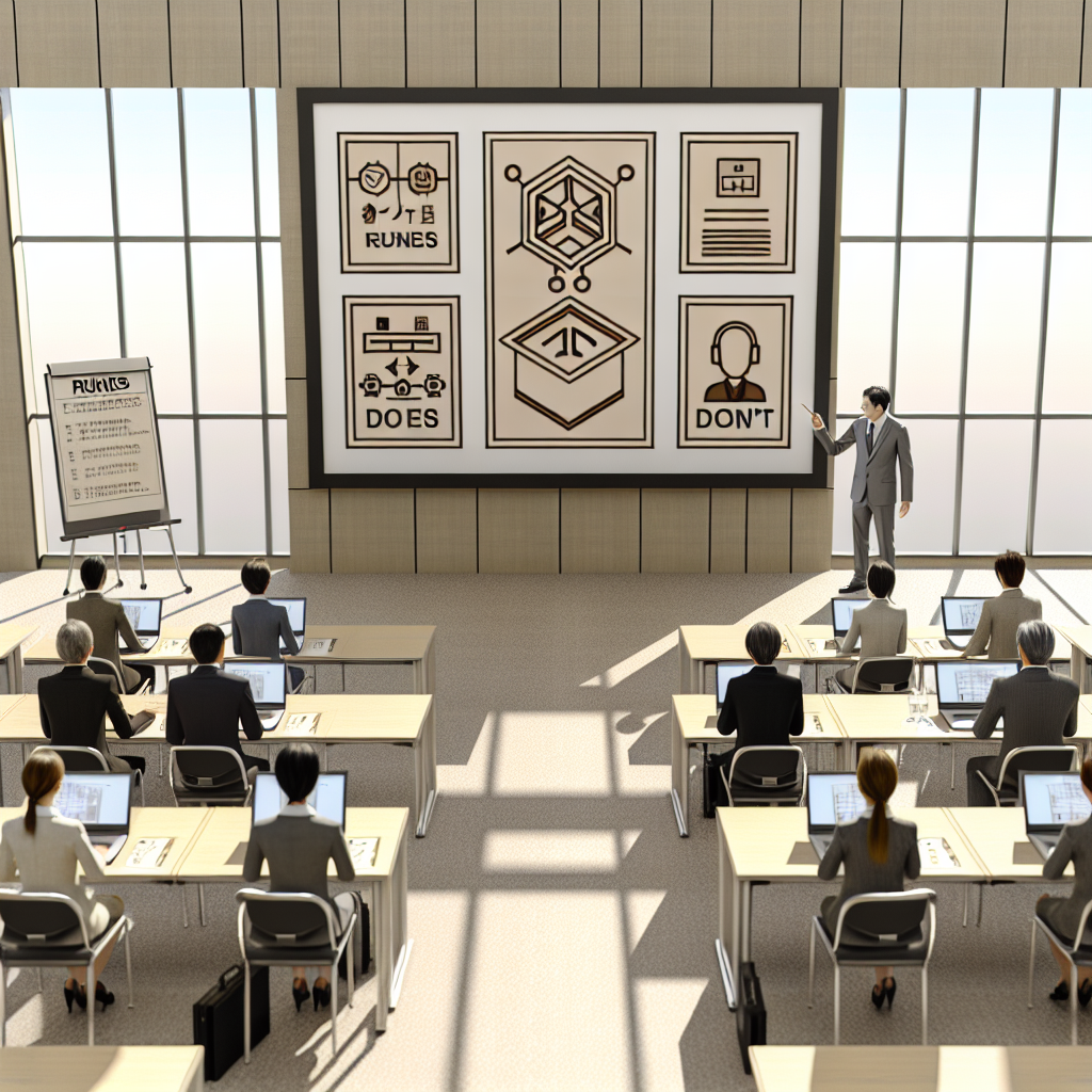 社内研修でAI社内規程を学ぶ社員たち