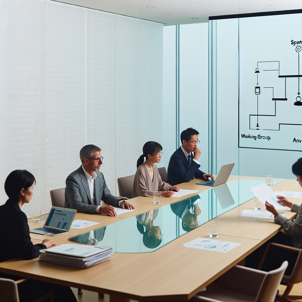 社内規程策定プロジェクトを計画するビジネスチーム