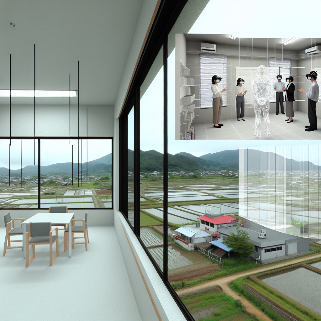 地方の中小企業がVRとバーチャルオフィスで連携する様子