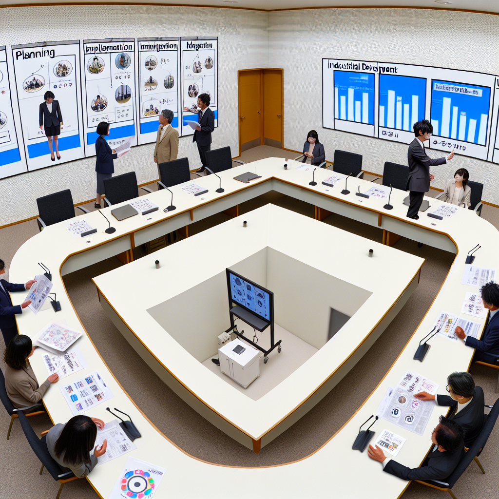 自治体職員が地方創生VR施策の計画を立てる様子
