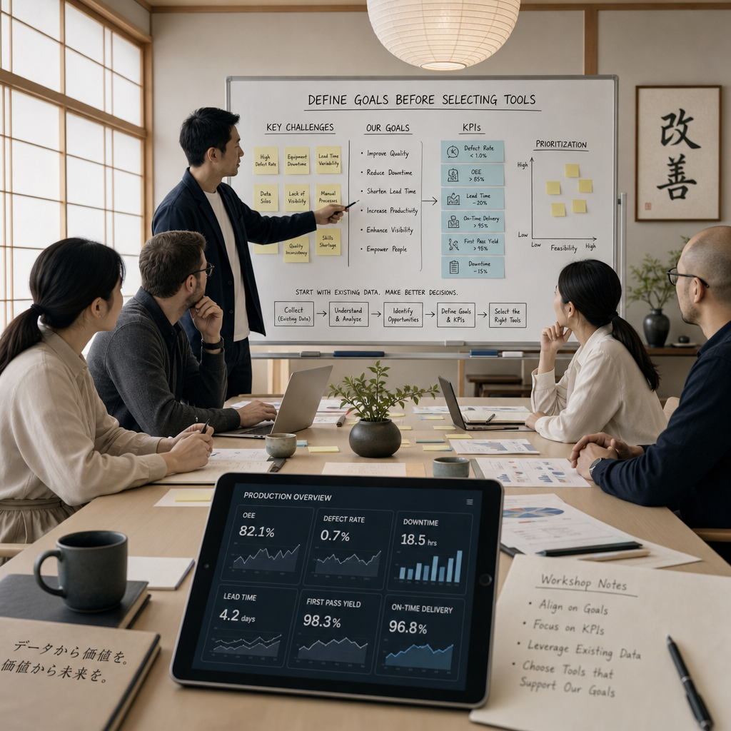 AI導入計画をホワイトボードで議論するチーム