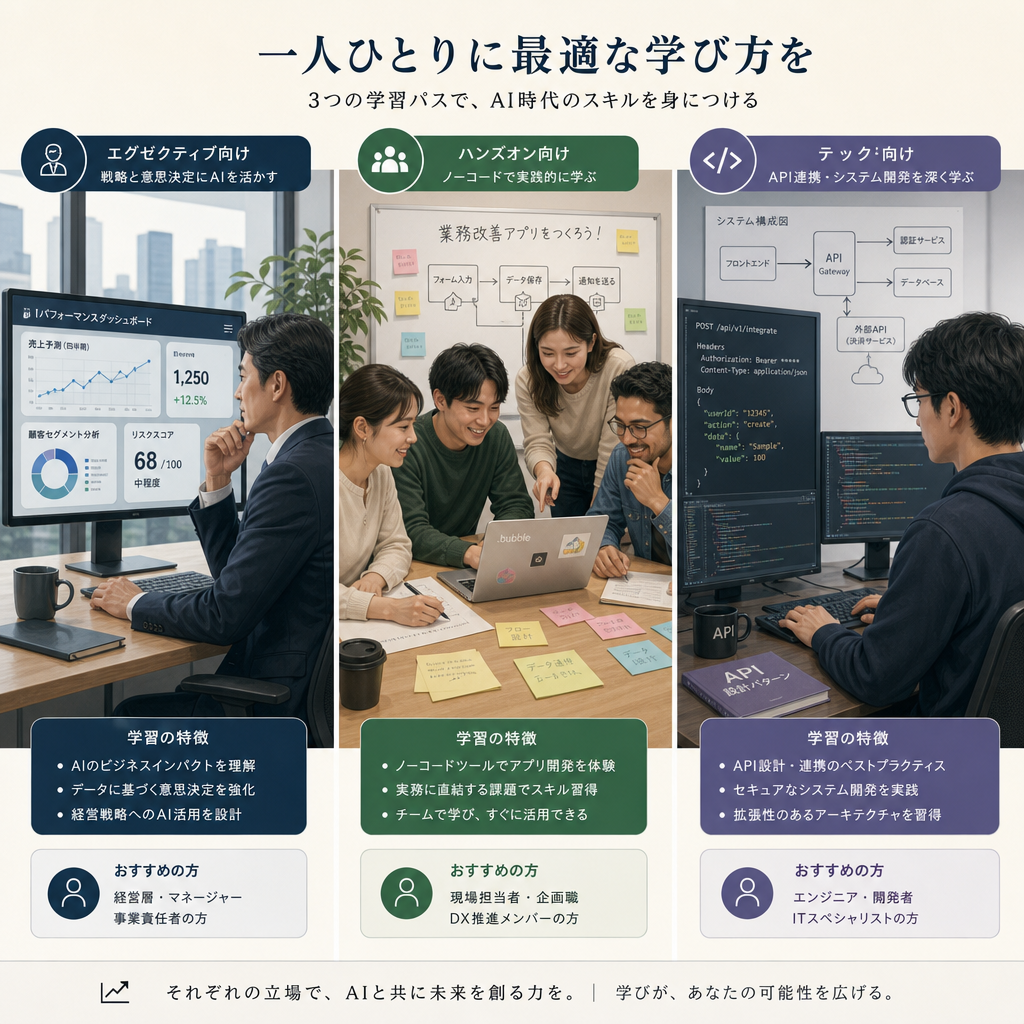 ノーコードAI教育のカリキュラムマップ