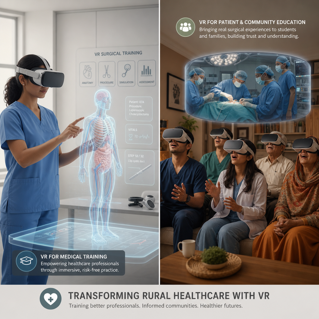 地方病院でVRを使った手術トレーニングとリハビリの様子